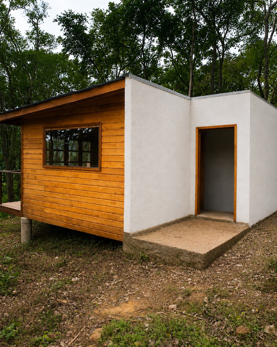 Fachada da cabana